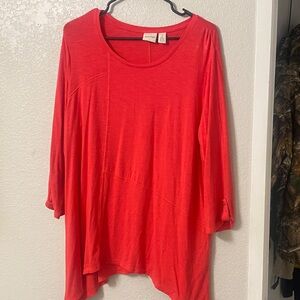 Casual Red Long Sleeve Top
